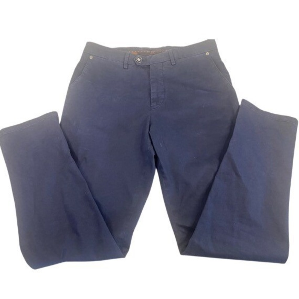 Marco Pescara Napoli Flat‎ Front Chino Trouser Blue Men Size EU 48/US 32X30